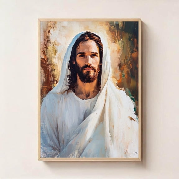 Jesus Christ the Savior Modern Faith Based Religious Art, Unframed Paper Print