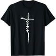 thumbnail image 1 of Jesus Christian Cross Art Cursive Inspiring Gift Men Women T-Shirt Black X-Large, 1 of 4