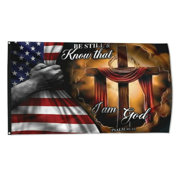 Jesus Christian Cross Flag Be Still And Know That I Am God American flags Polyester 3x5 FT Indoor Outdoor Banner