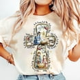 thumbnail image 1 of Jesus Christmas Cross Shirt, Christian Christmas Tee with Nativity Scene, Hand Drawn Shirt, Oh Come Let Us Adore Him Holiday T-Shirt, 1 of 5