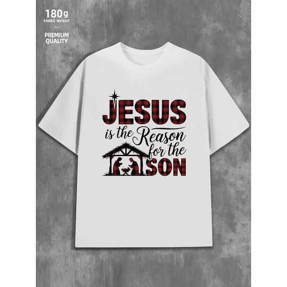 Jesus Christmas T-Shirt for men Christianity 180G 100% Cotton white pamuk christianity Original Unisex Shirt Short Sleeve tshirts Unique Design Unisex Shirt Short Sleeve tshirts