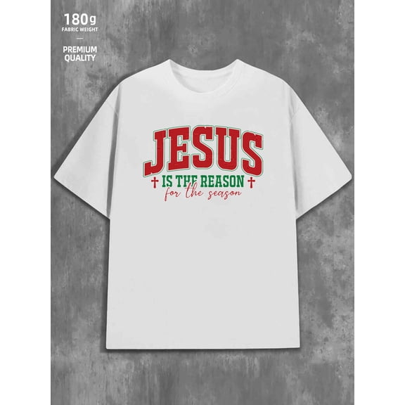 Jesus Christmas T-Shirt mens Christianity 180G 100% Cotton white christianity pamuk Funny Unisex Shirt Printed tshirts Retro Unisex Shirt Cotton tshirts Fashion Unisex Shirt Cotton tshirts
