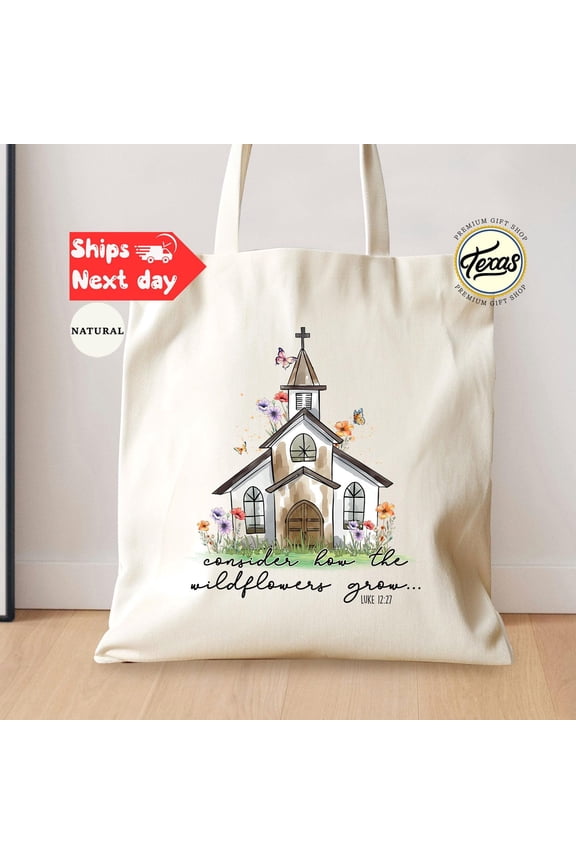 Jesus Church Tote Bag Religious Canvas Bag