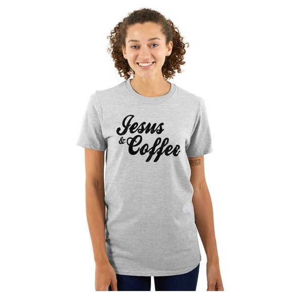 Jesus Coffee Religious Latte Lover Women's Graphic T Shirt Tees Brisco Brands S