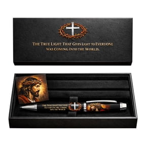 Jesus Commemorative Pen Easter Gift Pen with Scripture Engraving, Cross Design & Luxury Box, Inspirational Religious Writing Pen for Men & Women, Faith Gifts for Believers
