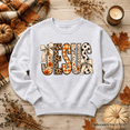 thumbnail image 1 of Jesus Coquette Fall Sweatshirt, Leopard Plaid Floral Christian Faith Sweater, 1 of 11