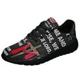 thumbnail image 1 of Jesus Cross American flag Shoes Sneakers Black Size 8, 1 of 7