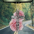 thumbnail image 1 of Jesus Cross Car Ornament – 2D Flat Christian Gift, Rearview Mirror & Xmas Tree Décor, 1 of 4
