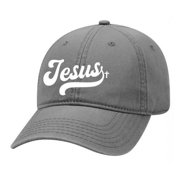 Jesus Cross Christian Jesus Unisex Twill Dad Hat Adjustable Baseball Cap, Grey