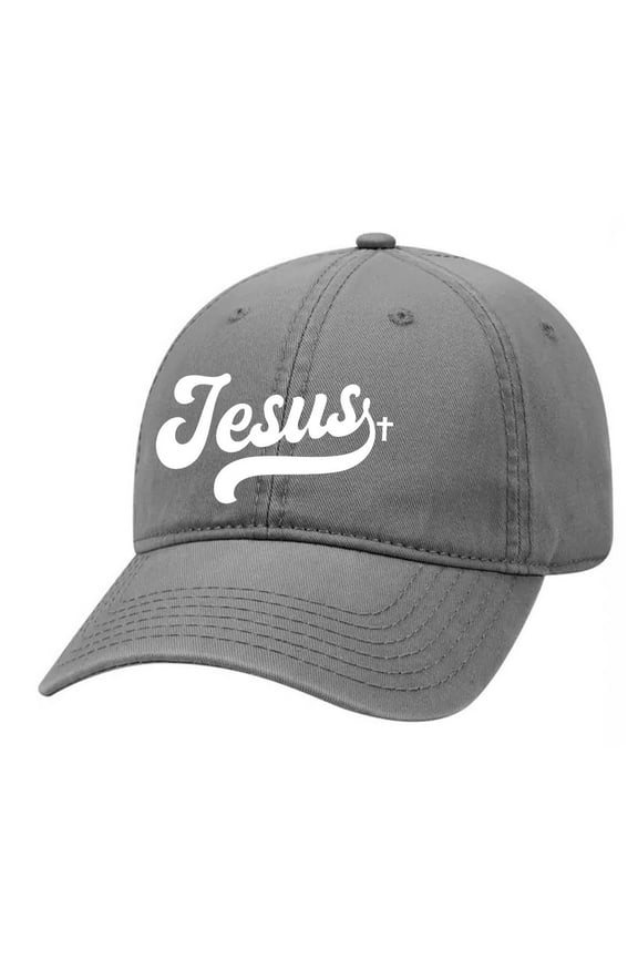 Jesus Cross Christian Jesus Unisex Twill Dad Hat Adjustable Baseball Cap, Grey