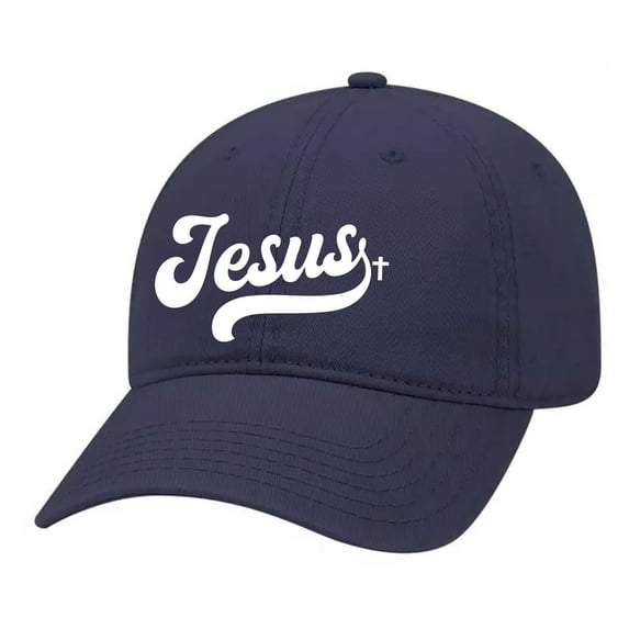 Jesus Cross Christian Jesus Unisex Twill Dad Hat Adjustable Baseball Cap, Navy