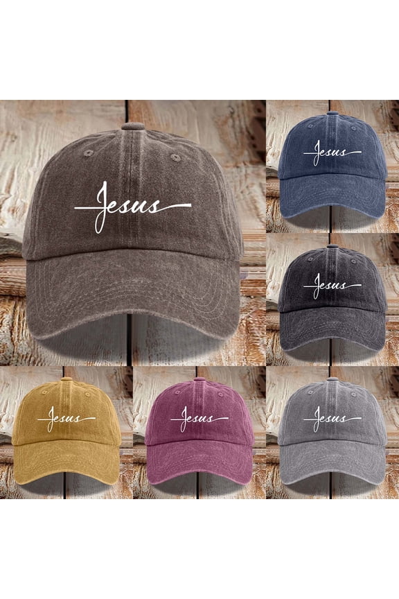 Jesus Cross Embroidered Baseball Cap Unisex Christian Faith Hat for Women Men Outdoor Sun Black One Size