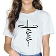 thumbnail image 1 of Jesus Cross Graphic T-Shirt for Women Christ Devotee Jesus T-Shirt White Small, 1 of 5