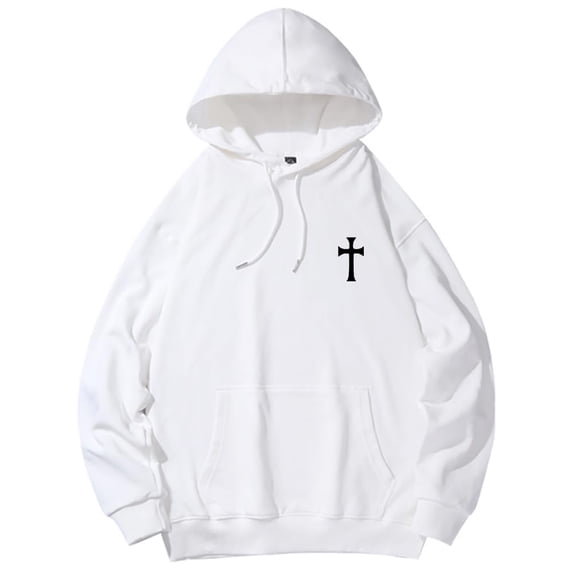 Jesus Cross Hoodie Christian Cross Religious Graphic Hoodie Long Sleeve Sweatshirts