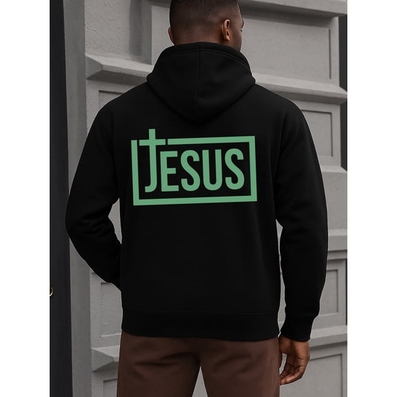 Jesus Cross Hoodie graphic hoodies Christianity men regular fit black Solid Color Design Long Sleeve Casual Hooded Sweatshirt funny gift christianity pamuk Trendy Unisex hoodie