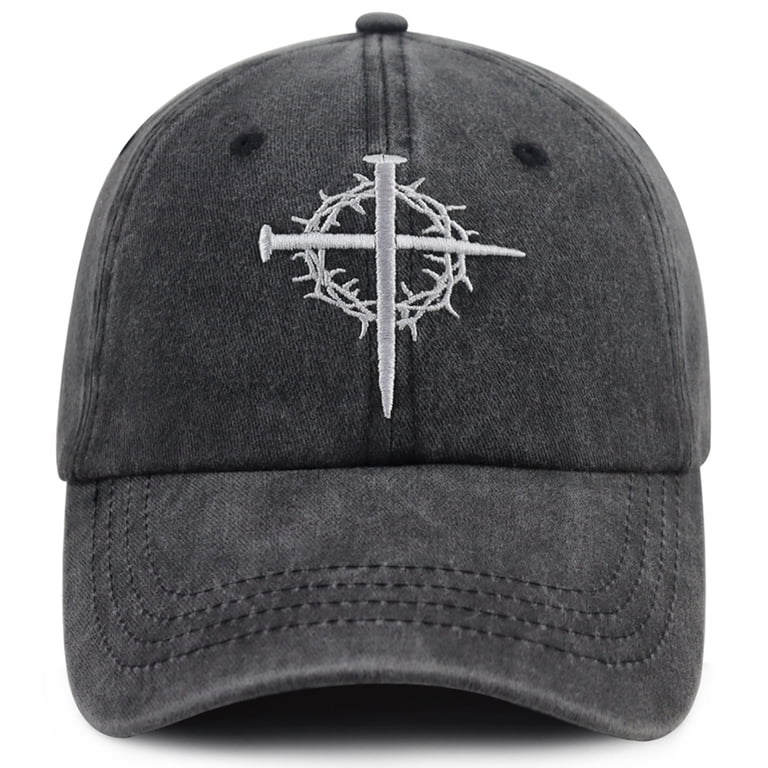 Jesus Cross Nail Hat for Men Women, Funny Adjustable Cotton  display picture 2