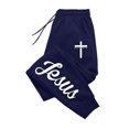 thumbnail image 1 of Jesus Cross Print Jogger Sweatpants for Men Women Christian Faith Graphic Casual Jogging Bottoms Elastic Waist Drawstring Streetwear Sweatpants with Pockets, 1 of 2