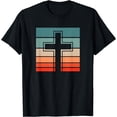 thumbnail image 1 of Jesus Cross Retro Style Vintage T-Shirt Black 2X-Large, 1 of 4