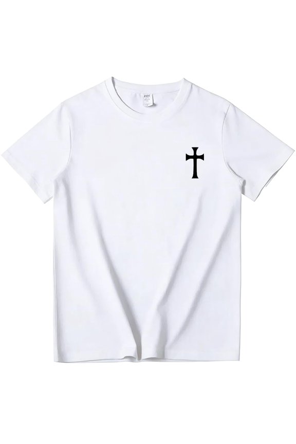Jesus Cross T-Shirt Christ God Faith Christian Cross Shirt Crew Neck Short Sleeve Tee Tops