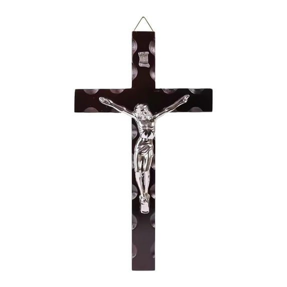 Jesus Cross Wall Decor Crucifix Pendant Pine Wood Special Religious Gift for Entrance or Church
