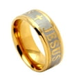 thumbnail image 1 of Cross Engraved Wedding Band Ring for Women or Men by Ginger Lyne Gold Plated Stainless Steel, 1 of 5