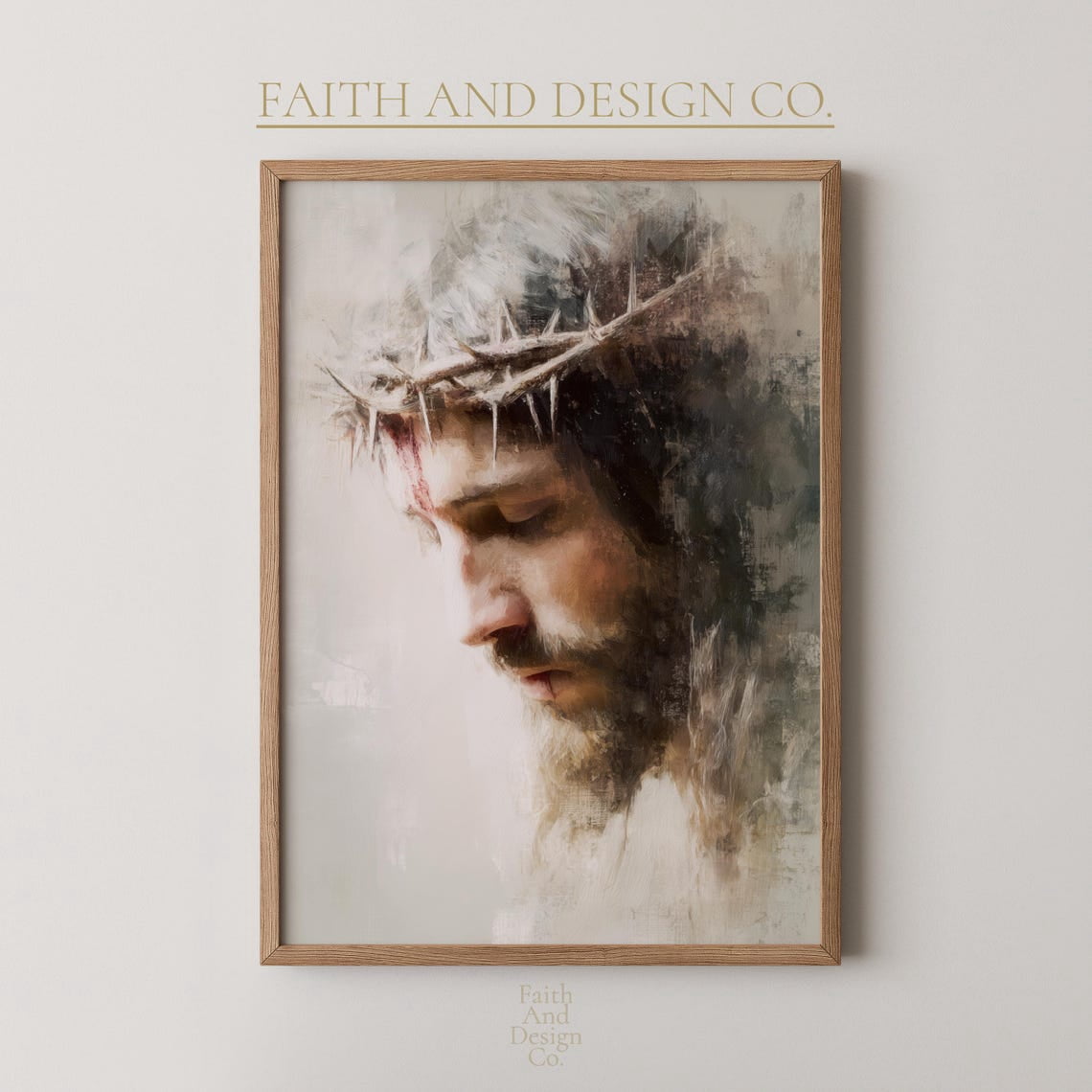Jesus With Crown Of Thorns Wall Art, Christian Printable, Passion Of ...