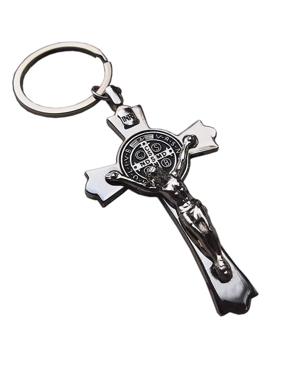 Jesus Crucifix KeyChain Keyring Holy Cross Keychain Faith Religious Catholic Gift