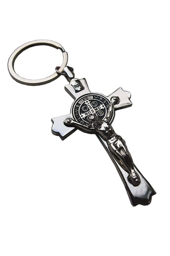 Jesus Crucifix KeyChain Keyring Holy Cross Keychain Faith Religious Catholic Gift