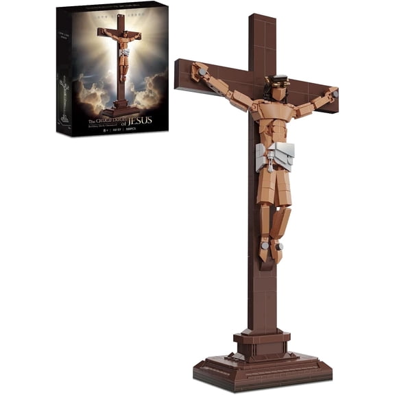 Jesus Crucifixion Building Blocks Set, Compatible Religious Christian Toy Gift for Adults, Bible Story Model for Home Church Office Decor, 588 PCS