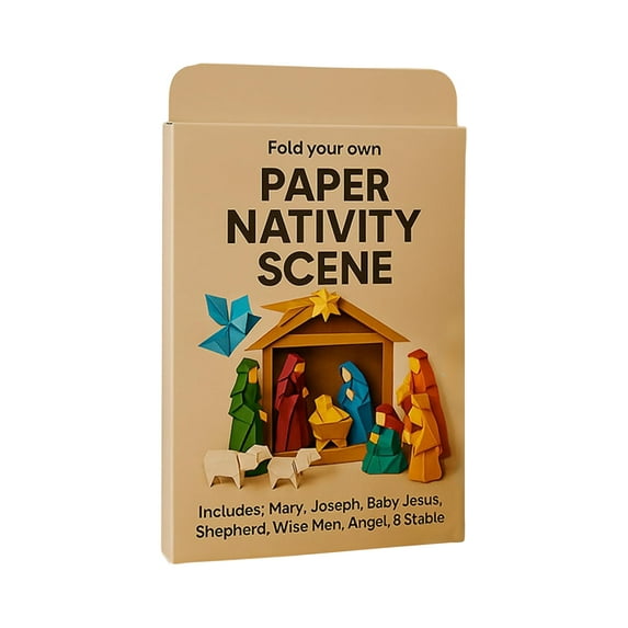 CHOII Jesus Decoration DIY Paper Nativity Scene,Origamis Nativity Scene Kit