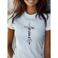 thumbnail image 1 of Jesus Design Graphic Print TShirt For Women Casual Short Sleeve Tee, 1 of 8