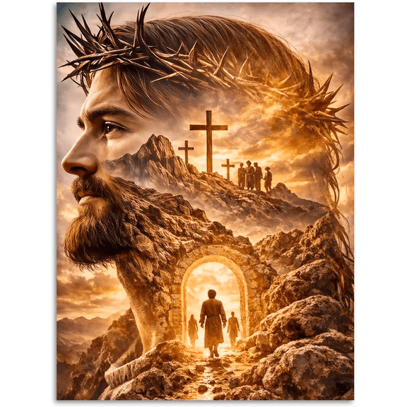 Jesus Diamond Painting Kits for Adults, Christian Diamond Art for Beginners, Full Round Drill God Paint by Diamonds, Jesus Gem Art for Home Wall Decor 12x16inch