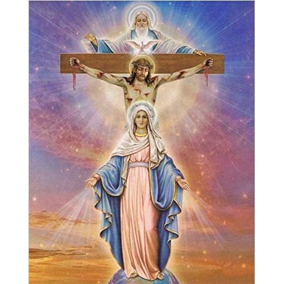 Jesus Diamond Painting by Numbers - DIY 5D Diamond Painting Virgin Mary Stitch Diamond Painting Cross Diamond Painting Set Religion Diamond Painting Kits for Adults Wall Art Decor