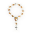 thumbnail image 1 of Jesus Divine Mercy, Holy Land Olive Wood Pocket Auto Rosary, Made in Bethlehem, 1 of 5