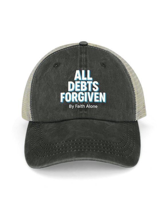 Jesus Dropped The Charges Black Trucker Hat for Men Women, Adjustable Mesh Back Baseball Cap