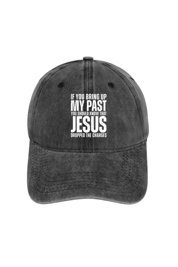 Jesus Dropped The Charges Charcoal Baseball Cap for Men Women, Adjustable Snapback Hats Cotton Hat