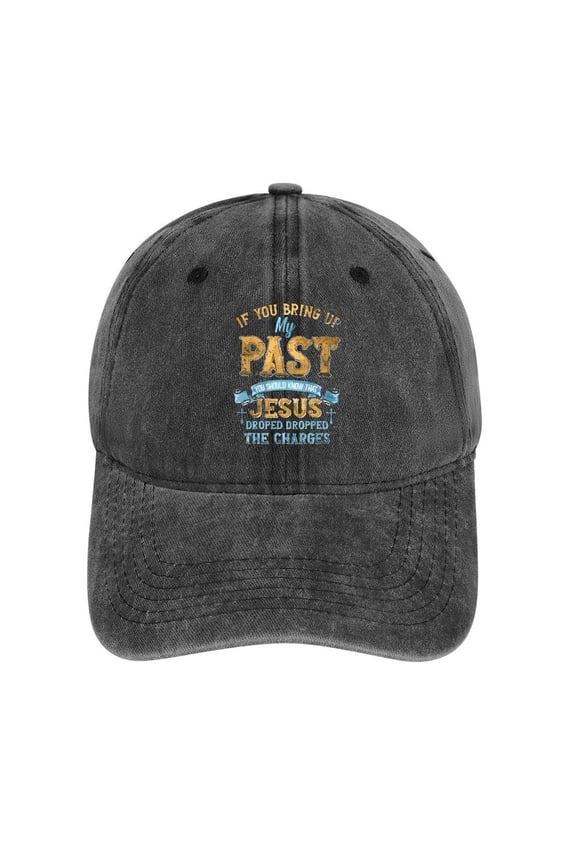 Jesus Dropped The Charges Charcoal Baseball Cap for Men Women, Adjustable Snapback Hats Cotton Hat