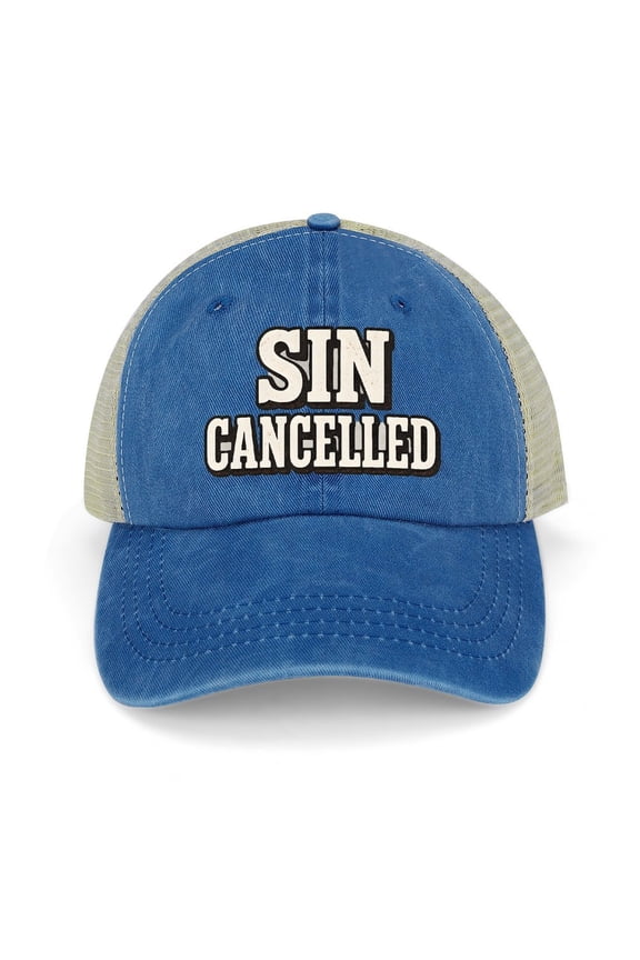 Jesus Dropped The Charges Dark Blue Adjustable Trucker Baseball Cap for Men Women, Mesh Snapback Hat