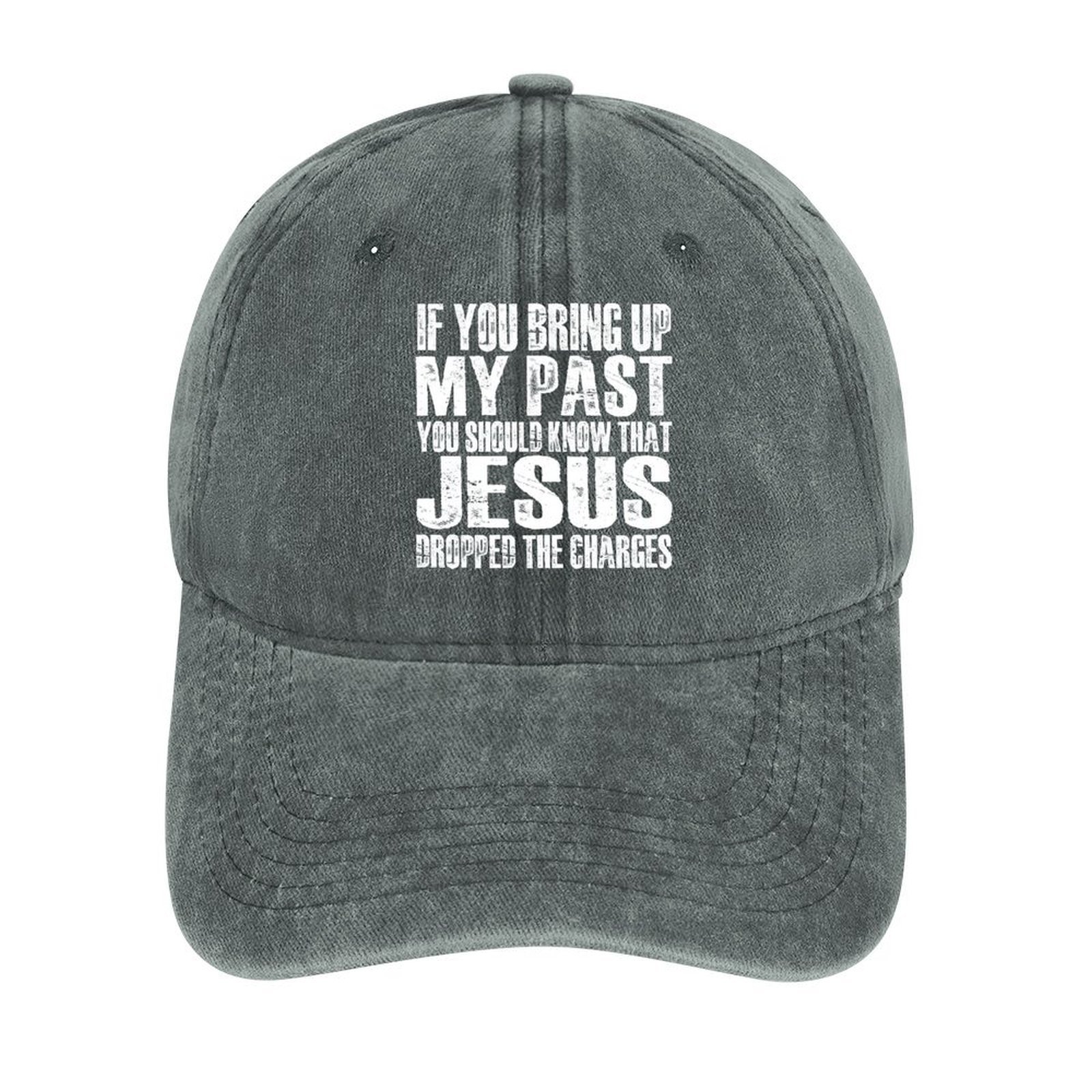 Jesus Dropped The Charges Gray Baseball Cap for Men Women, Adjustable ...