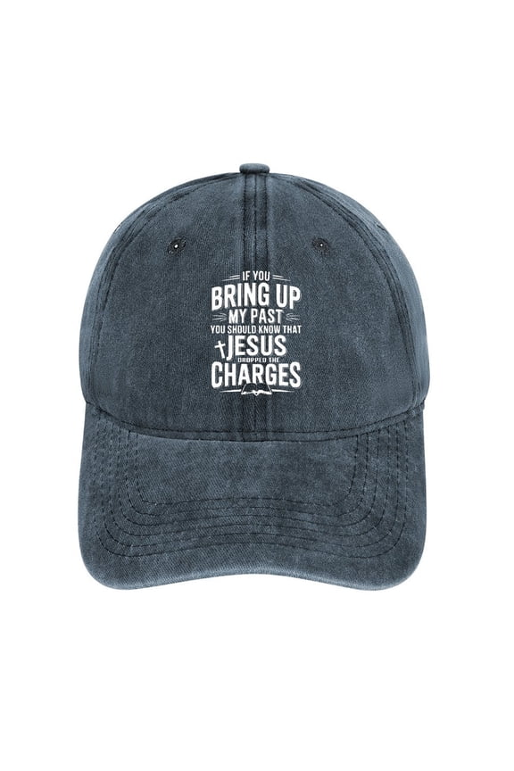 Jesus Dropped The Charges Navy Baseball Cap for Men Women, Adjustable Snapback Hats Cotton Hat