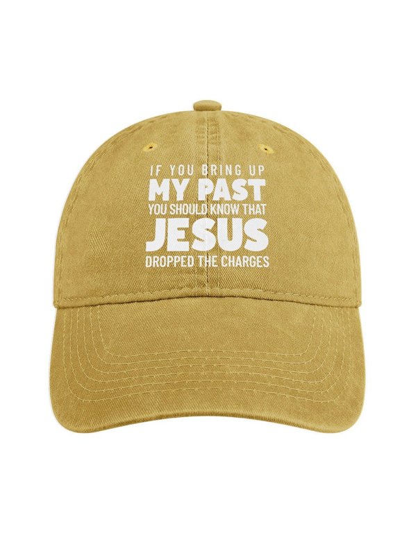 Jesus Dropped The Charges Sand Colour Baseball Cap for Men Women, Adjustable Snapback Hats Cotton Hat