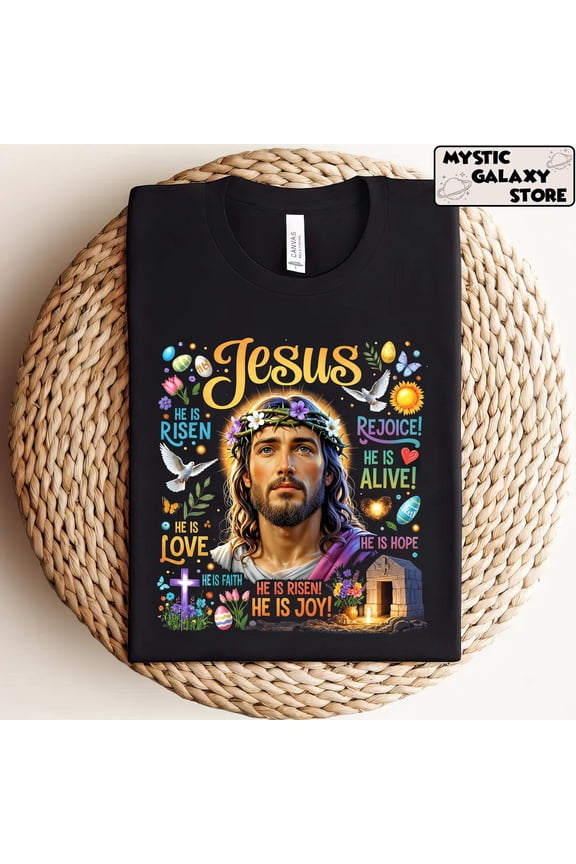 Jesus Easter Resurrection T-Shirt, Portrait Of Jesus Shirt, Religious Easter Gift, Christian Faith Easter T-Shirt, He Is Risen Easter Shirt