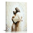 thumbnail image 1 of Jesus Embracing Woman Canvas Wall Art, Safe in His Arms Pictures Canvas Print Posters Wall Decor, Christian Wall Art Home Decor for Living & Prayer Room Framed, 1 of 6