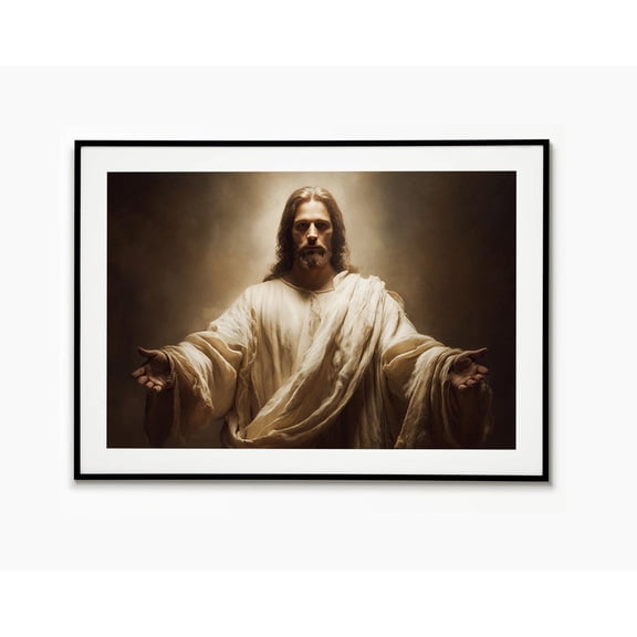 Jesus Extending His Hands Christian Wall Art Religious Picture Faith Home Decor Savior Artwork, Unframed Canvas 8x10in