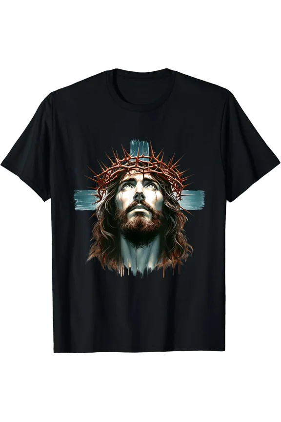 Jesus Face God Cross Christian Faith Hope Love Bible Verse T-Shirt, All Sizes S-5Xl