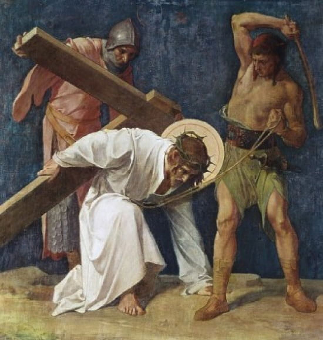 Jesus Falls the First Time (3rd Station Of The Cross) 1898 Martin Feuerstein (1856-1931 French) Saint Anna Church Munich Germany Canvas Art - Martin Schongauer (18 x 24)