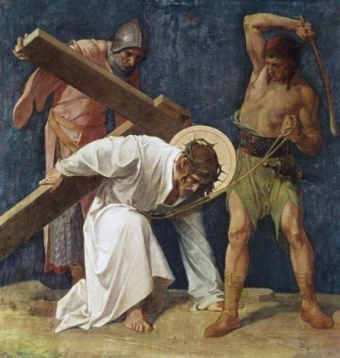 Jesus Falls the First Time (3rd Station Of The Cross) 1898 Martin Feuerstein (1856-1931 French) Saint Anna Church Munich Germany Canvas Art - Martin Schongauer (24 x 36)