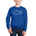 thumbnail image 1 of Jesus Fish - Boy's Word Art Crewneck Sweatshirt, 1 of 3