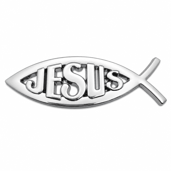 Jesus Fish Car Emblem Sticker - Metal Christian Ichthys Badge for Car Truck SUV