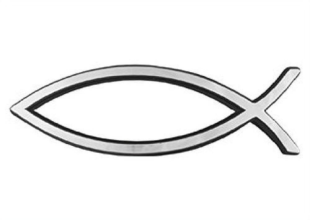 Jesus Fish Stick on Car Auto Vehicle Emblem Chrome Christian Christ Passion Crucifix Symbol - image 1 of 1
